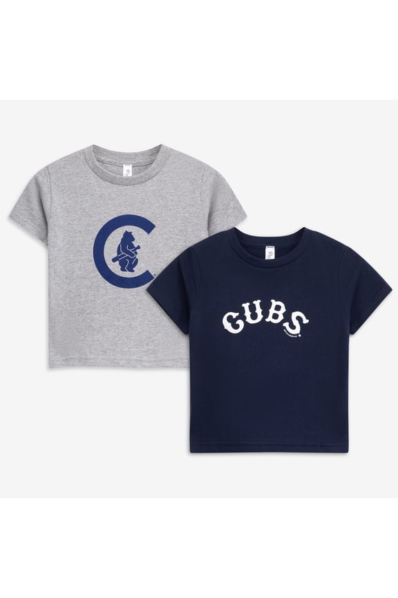 Toddler Soft as a Grape Heather Gray/Heather Gray Chicago Cubs Cooperstown Collection Two-Pack T-Shirt Set