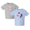 thumbnail image 1 of Toddler Soft as a Grape Light Blue/Heather Gray Texas Rangers Cooperstown Collection Two-Pack T-Shirt Set, 1 of 3