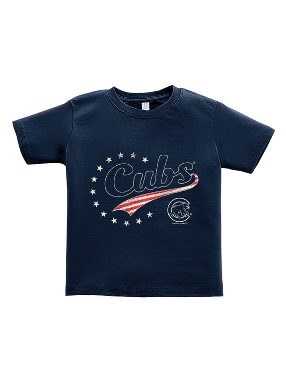 Toddler Soft as a Grape Navy Chicago Cubs Americana T-Shirt