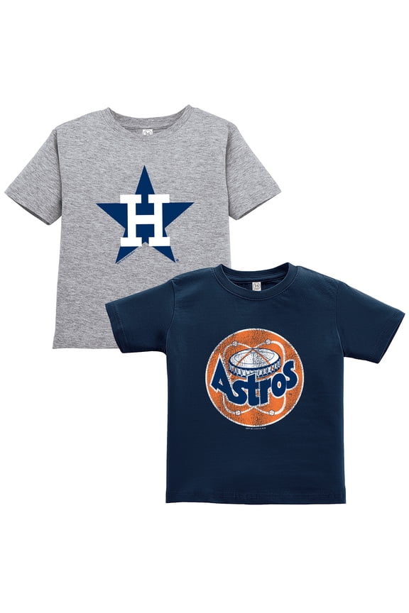 Toddler Soft as a Grape Navy/Gray Houston Astros Cooperstown Collection Two-Pack T-Shirt Set