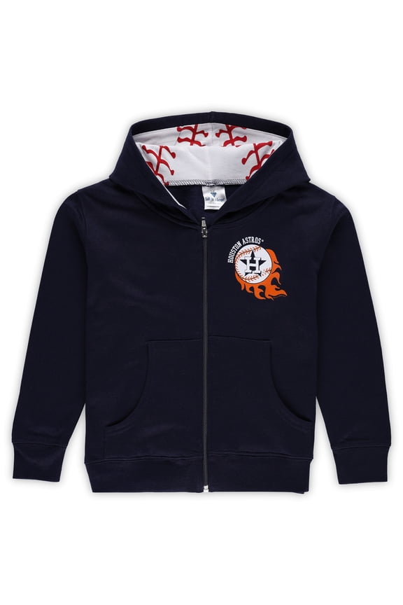 Toddler Soft as a Grape Navy Houston Astros Baseball Full-Zip Hoodie Jacket