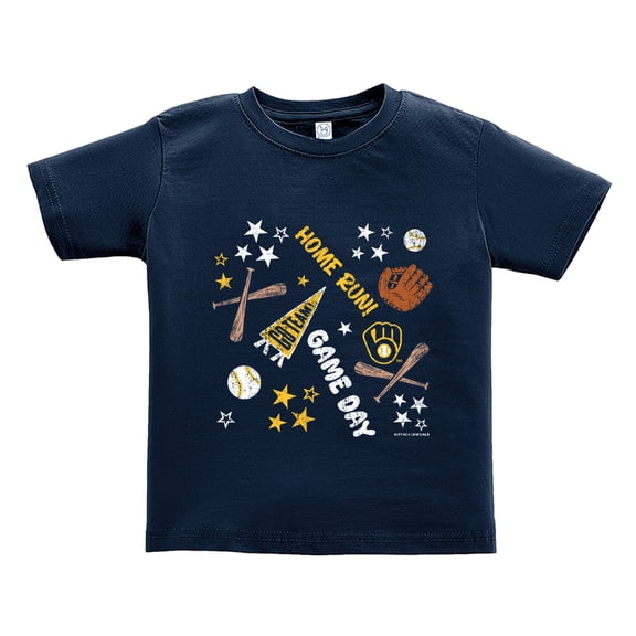 Toddler Soft as a Grape  Navy Milwaukee Brewers Home Run T-Shirt