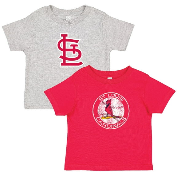 Toddler Soft as a Grape Red/Heather Gray St. Louis Cardinals Cooperstown Collection Two-Pack T-Shirt Set