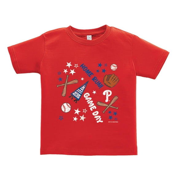 Toddler Soft as a Grape Red Philadelphia Phillies Home Run T-Shirt