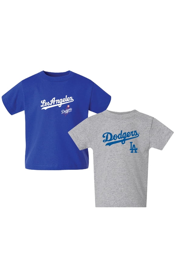 Toddler Soft as a Grape  Royal/Gray Los Angeles Dodgers Logo 2-Pack T-Shirt Set