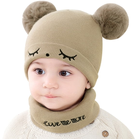 Toddler Solid Color Knitted Winter Hats Toddler Hat Soft Winter Warm Boys and Girls Caps for Baby