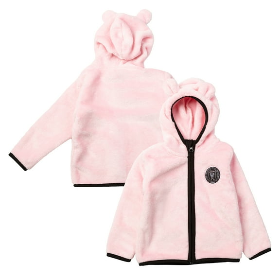 Toddler-Sport Design Sweden Pink Inter Miami CF Tie-Breaker Teddy Full-Zip Hoodie