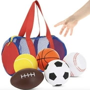 Toddler Sports Balls - Set of 5 Foam Balls + Bag - Perfect for Small Hands - Baby Soccer Ball, Baby Sports Balls - Ball Toys for Toddlers 1-3