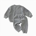 thumbnail image 1 of Toddler Sports Set Casual Loose Two Piece Set Sweatshirt Set Outfits Fall Winter Outfit 4-5 Years Boy Girl Light Gray Fall Winter Tops+Pants Pajamas & Dailywear Set, 1 of 4