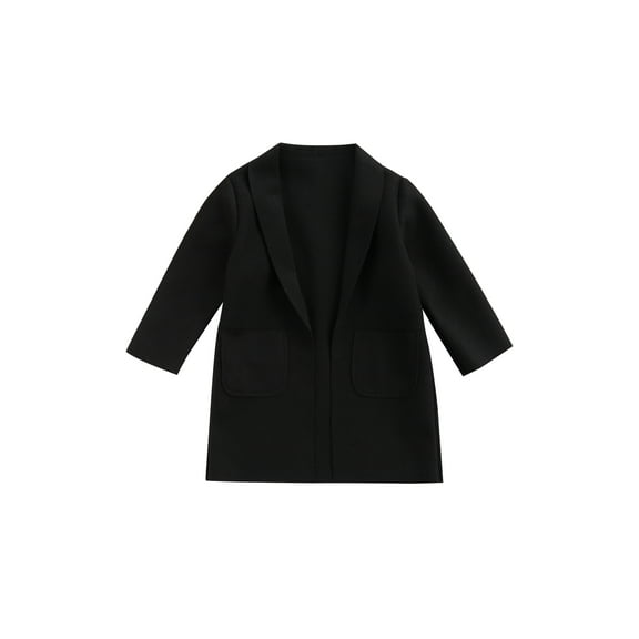 Toddler Spring Clothes Inafant Baby Boy Girl Coat Long Sleeve Solid Lapel Open Front Cardigan Overcoat with Pocket