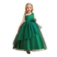 thumbnail image 1 of Toddler Spring Dress Kids Sleeveless Solid One Shoulder Performance Long Pommel Party Princess Dress Girls' Dresses Green 3-4Years, 1 of 7