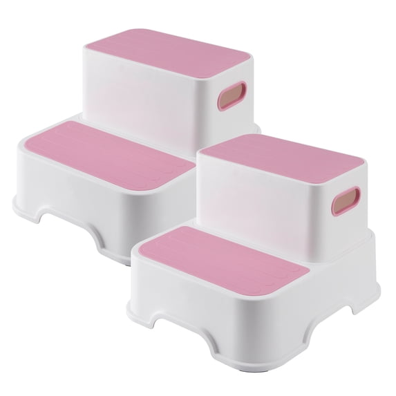 Toddler Step Stool for Bathroom Sink - 2 Step Stools for Kids, Non-Slip Double up Baby Child Toddler Stepping Stool for Potty Training, Kitchen, Bedroom, Toilet Step Stool for Kids