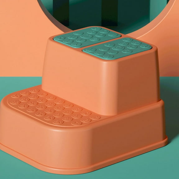 Toddler Step Stool for Bathroom Sink, Step Stool for Kids Toilet Potty Training, Non-Slip Toddlers Baby Child Kid Plastic Poop Stools Wide Step[Red 2 Layers]