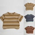 thumbnail image 1 of Toddler Stripe T Shirt Boy Girl Striped Tee Kids Short Sleeve Tops Casual Blouse Holiday Clothes, 1 of 8