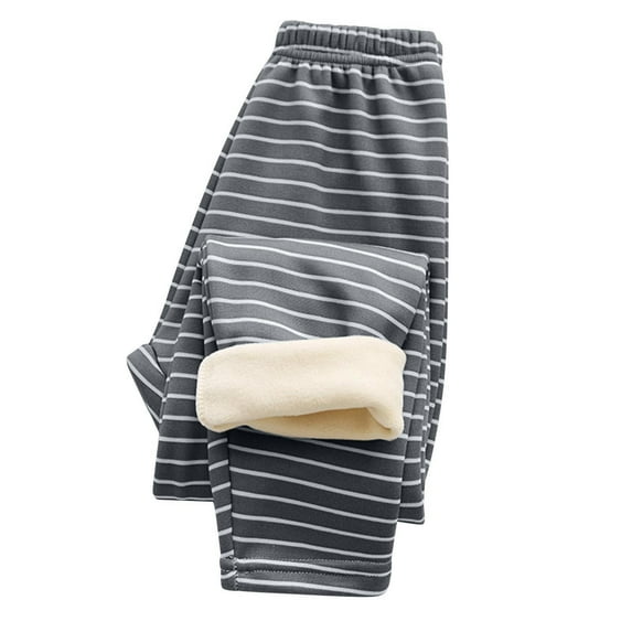 Toddler Striped Print Leggings Baby Girls Fleece-Lined Thick Winter Thermal Tights Soft Warm Pants