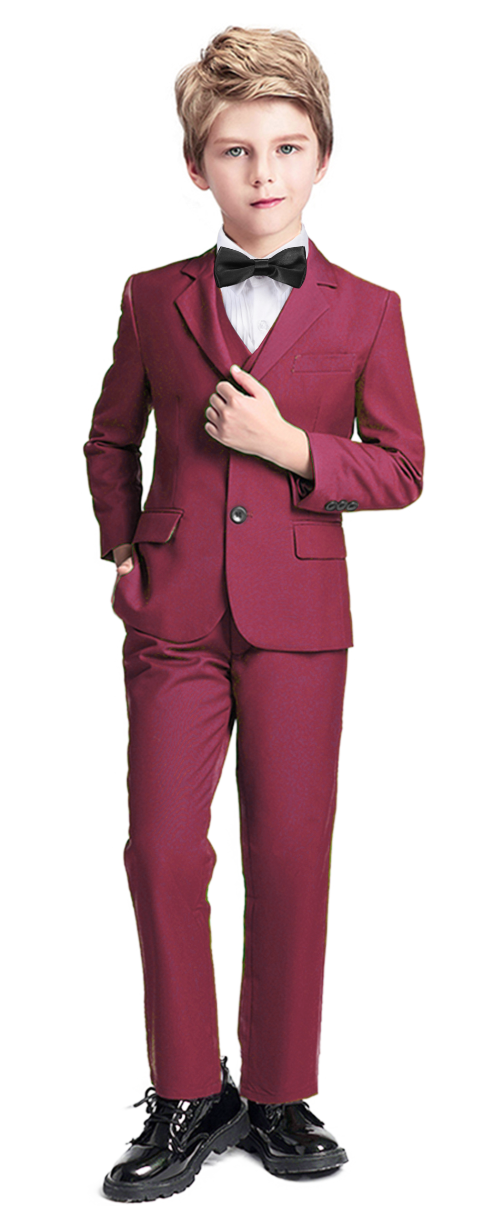 Toddler Suits for Boys Suit Boys' Ring Bearer Suits Burgundy Kids Dressy  Outfit Set Boys Dress Clothes Size 10 