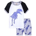 thumbnail image 1 of Toddler Summer Boys Outfits Dinosaur Print Pajama Short Sleeve Shorts Set Casual Sleepwear 1-6T, 1 of 6