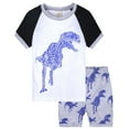 thumbnail image 1 of Toddler Summer Boys Outfits Dinosaur Print Pajama Short Sleeve Shorts Set Casual Sleepwear 1-6T, 1 of 6