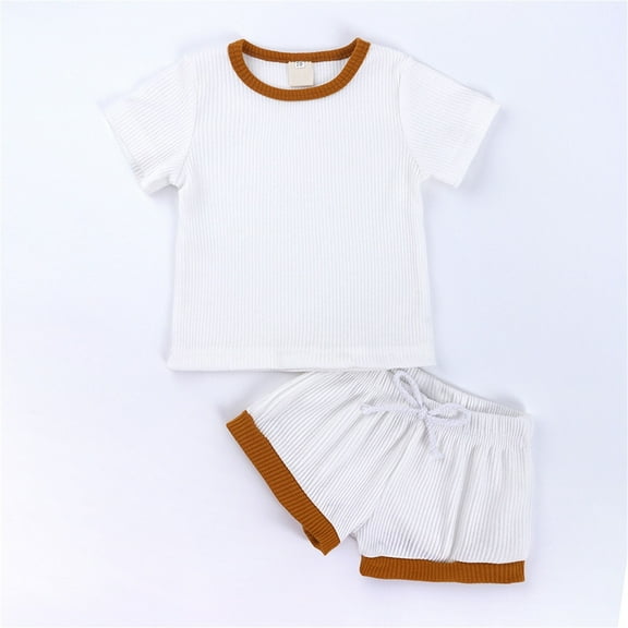 Toddler Summer Clothes Solid Short Sleeve T-Shirt Tops + Shorts Girls 2 Piece Outfits Set 12-24 Months Girls Outfits Cute&nbsp;Girl&nbsp;Clothing