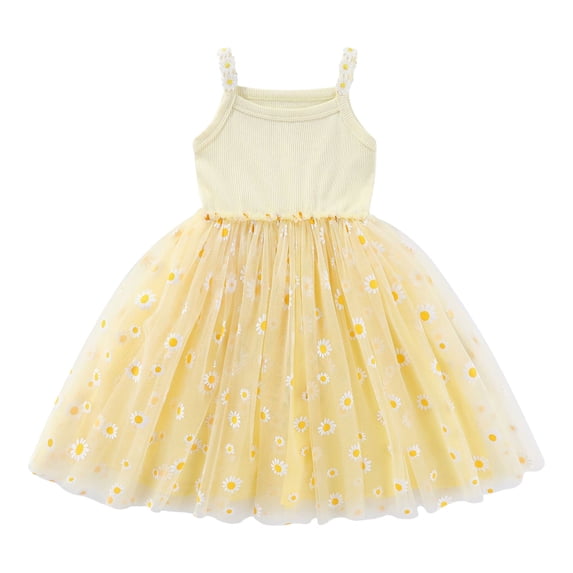 Toddler Summer Dress for Girls Sleeveless Tulle Dress Spaghetti Strap Sparkle Casual Solid White 3T Princess Dress Lace Sundress Cami Dress