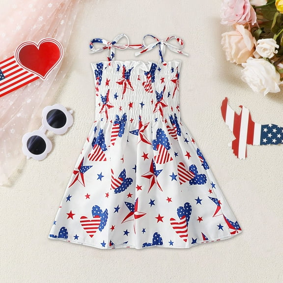 Toddler Summer Outfits 4th Of July Flowy Cami Dress Cute Floral Sundress