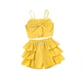 thumbnail image 1 of Toddler Summer Sets Spaghetti Strap Bow Casual Girls Tops and Shorts Girls 2 Piece Outfits Girl Clothes Size 3-4 Years Girls Clothes, 1 of 8