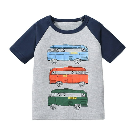 Toddler Summer Shirts Boys 3t Dinosaur Printed Casual Short Sleeve T Shirts Round Neck Tee Tops T-Shirts To Big Kid 7-8 Years