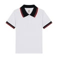 thumbnail image 1 of Toddler Summer Shirts Boys Solid Color Fashion Short Sleeve T Shirts Button Closure Holidays Tops Cute Baby Boy Clothes White,3-4 Years, 1 of 2