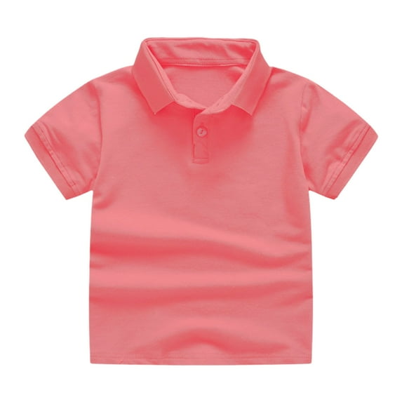 Toddler Summer Short Sleeve Polo Shirt for Boys Girls Casual Solid Tops, Sizes 1-6 Years