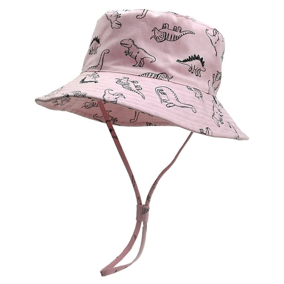 Toddler Sun Hat 2-3 Years Toddler Bucket Hat Cartoon Caps Dinosaur Boys Hat Wide Brim Outdoor Play For Boy And Girl Summer Kids Beach Hats