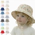 thumbnail image 1 of Toddler Sun Hat Boys Girls Bucket Hat Wide Brim Breathable UPF 50+ Fishing Hat Summer Beach Hat 6-12 Months 12-24 Months 2t 3t 4t 5t 6t 7t 8t 9t Children(Red,6-12 Months), 1 of 3