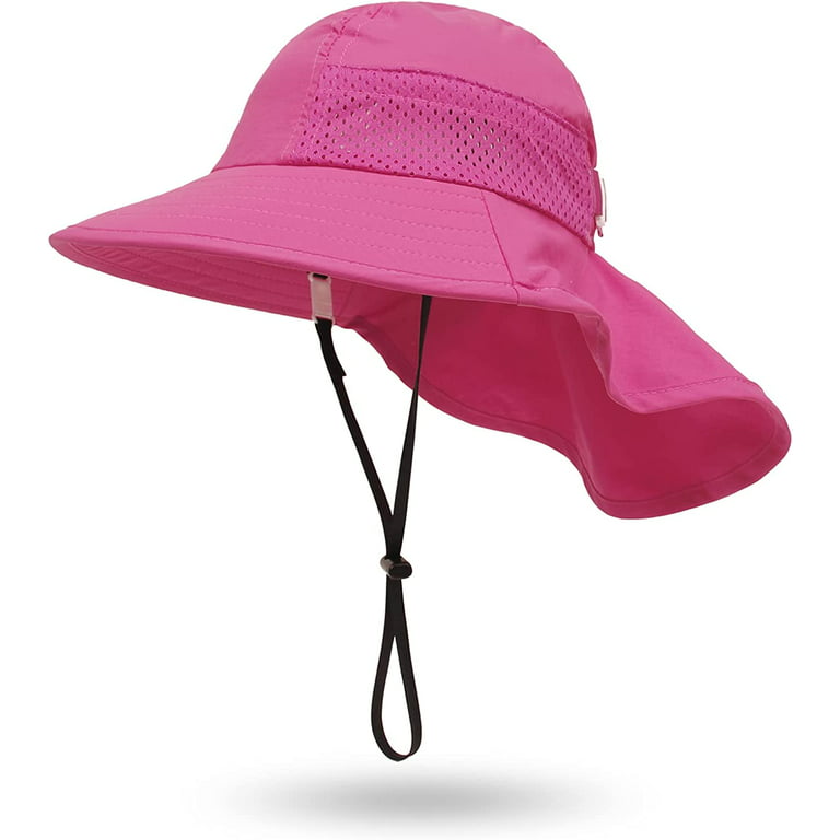 Toddler Sun Hat UPF 50 Sun Protection Fishing Hats for Boys  Girls,M(2-6y),Red