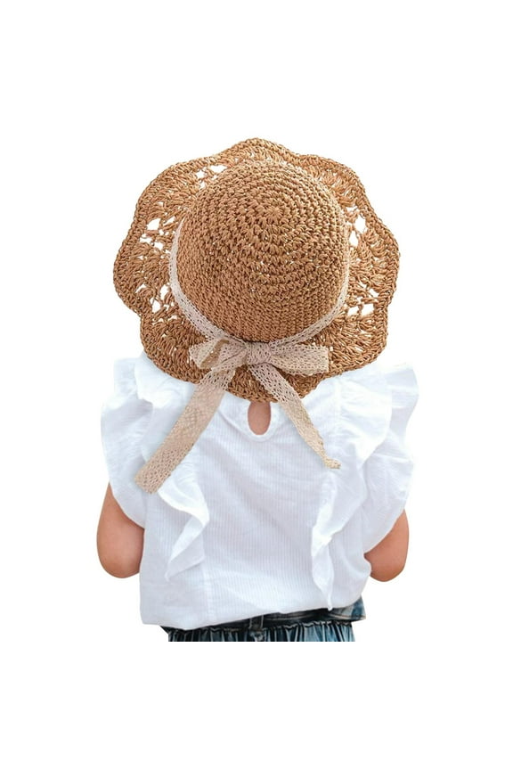 Unisex Baby Sun Hat Wide Brim Straw Summer Beach UPF 50 for Toddler Outdoor Play and Spring Activities