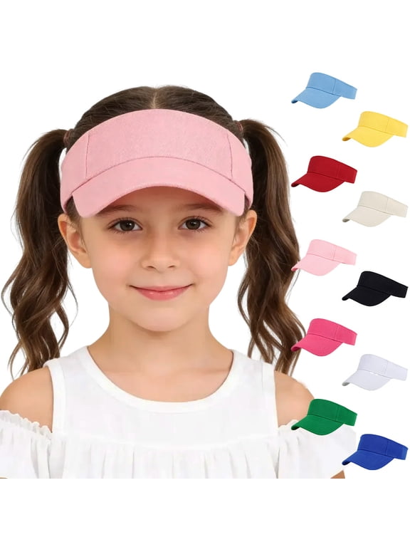 Toddler Sun Visor Girls Age 2-6, Kids Beach Visor Summer UV Protection Sport Cap for 6-12T,One Size