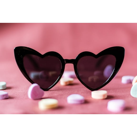 Toddler Sunglasses, Kids Sunglasses, Retro Kids Sunglasses, Heart Sunglasses, Valentines Sunglasses - Black