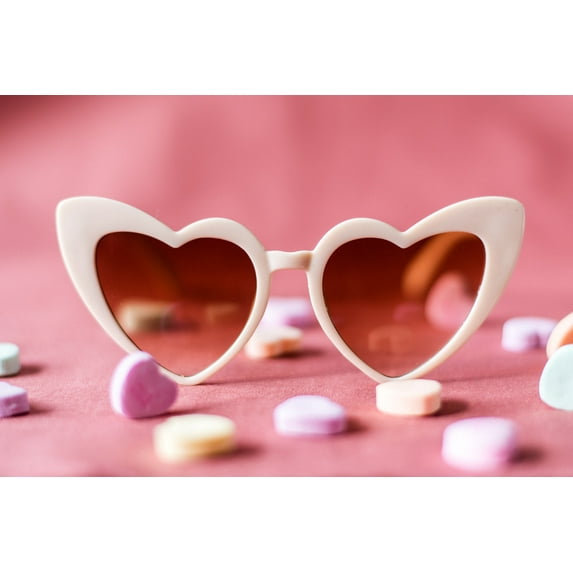 Toddler Sunglasses, Kids Sunglasses, Retro Kids Sunglasses, Heart Sunglasses, Valentines Sunglasses - Cream