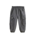 thumbnail image 1 of Toddler Sweat Pants Boys Casual Trousers Cargo Pants Fashion Solid Color Length Pants Elastic Cuffs Pants New Full Length Pants Dark Gray 1-2T, 1 of 3