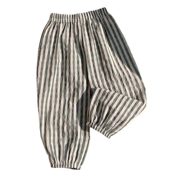 Toddler Sweat Pants Elastico Holiday Plaid Striped Beach Clothes for Girl,Green,100