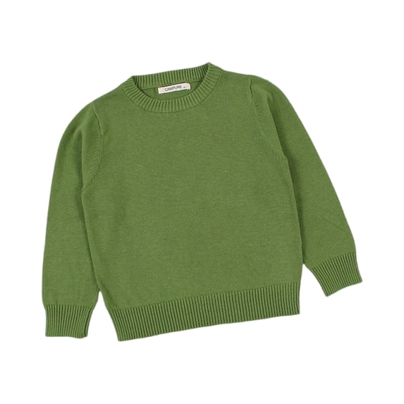 Toddler Sweater Boys Girls Cotton Light Sweaters Knit Pullover Sweatshirt Long Sleeve Crew Neck Solid Casual Tops 1-6Y Dark Green 120
