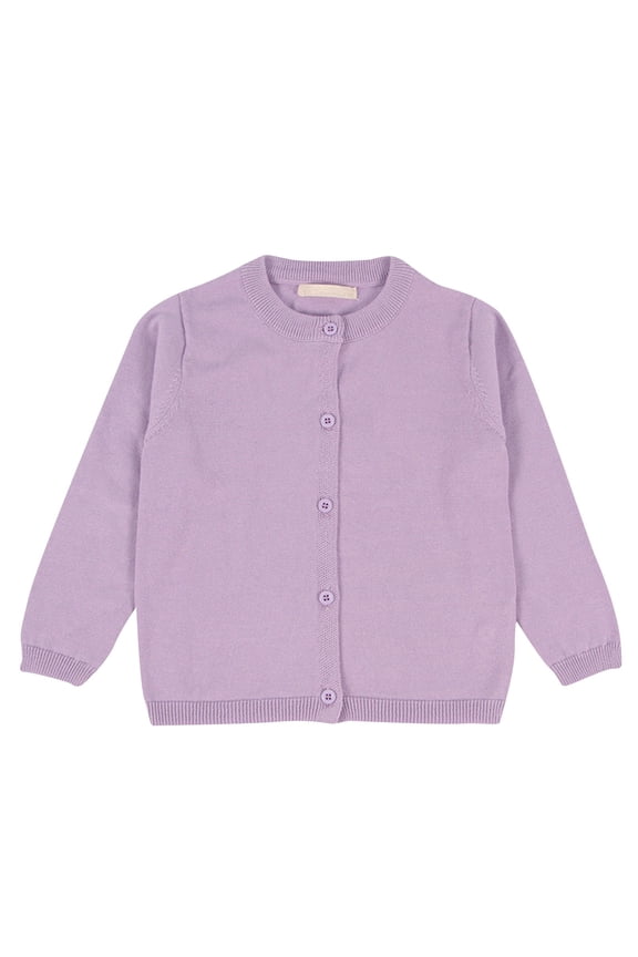 Toddler Sweaters Baby Boys Girls Cardigan Sweatshirt Cotton Button Up Knit Long Sleeve Jacket Fall Tops Light Purple 18