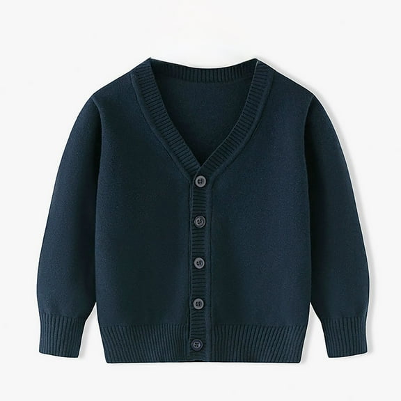 Toddler Sweaters Long Sleeve Button Up Blue Knit Cardigan Baby Girl Warm Winter Toddler Girl Sweaters 3-4 Years