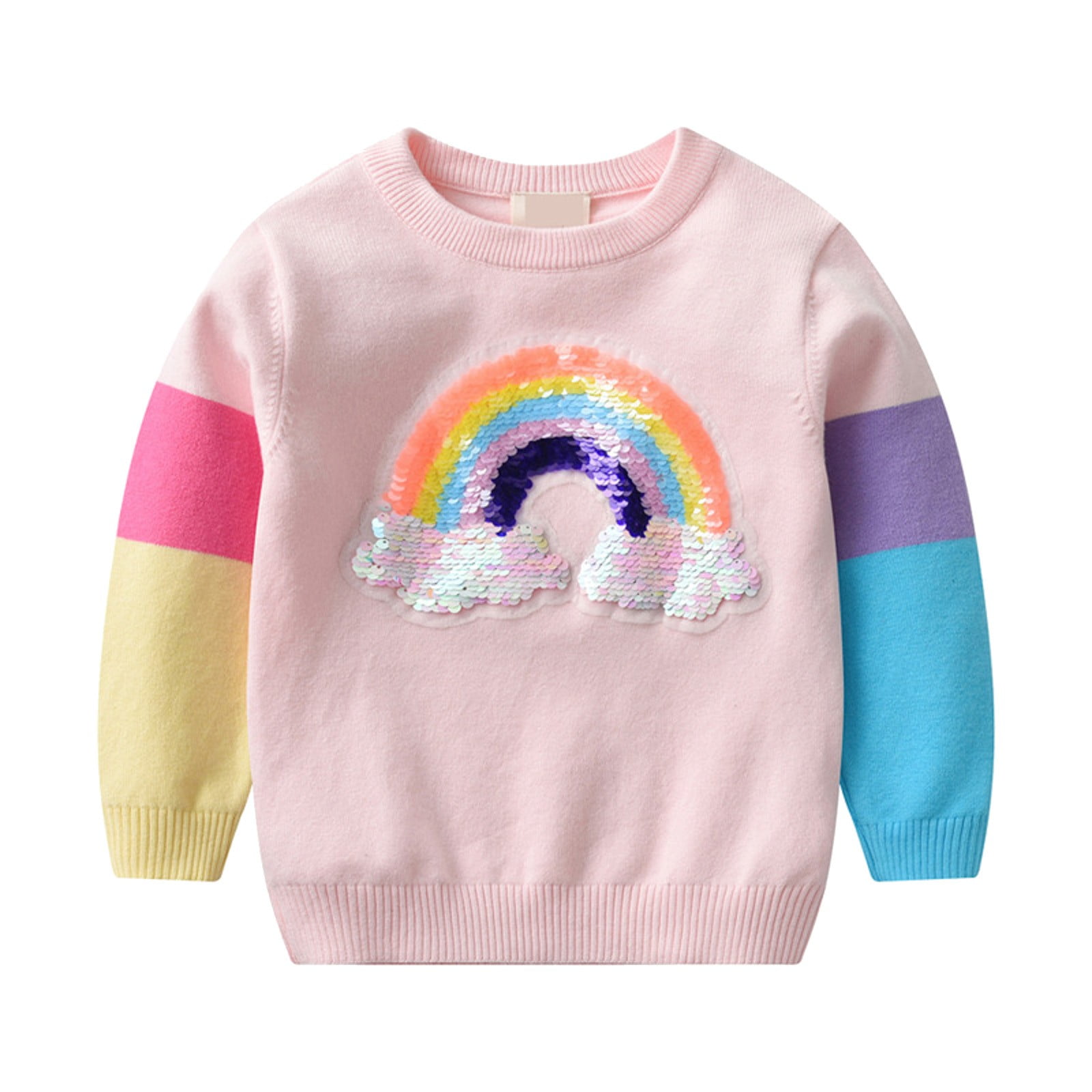 Toddler Sweaters for Boys Toddler Winter Long Sleeve Cartoon Rainbow