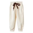 thumbnail image 1 of Girls Boys Jogger Sweatpants Beige Boys School Pants Drawstring Jogger Sweatpants With Pockets Girls Solid Pants Kids Spring Fall Pants 3-4 Years, 1 of 4