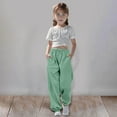 thumbnail image 1 of Toddler SweatpantAdjustable Drawstring Casual Pants with Pockets Girls Solid Pants Mint Green Pants for Kids Kids Pants Size 11-12 Years, 1 of 6