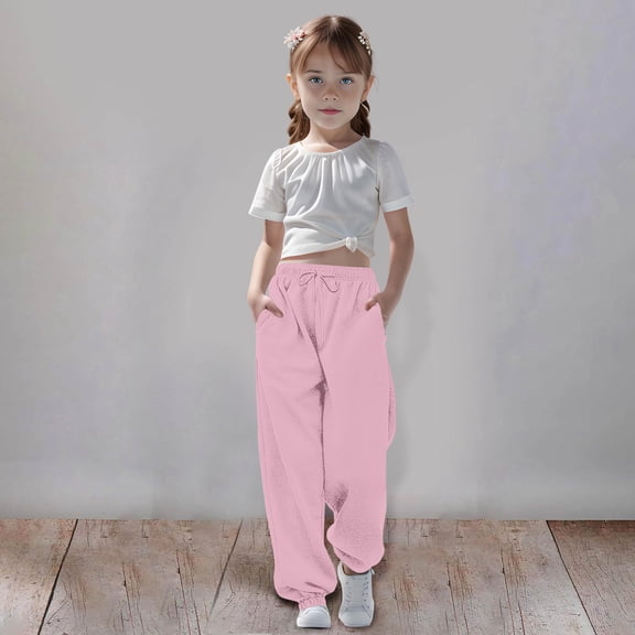 Toddler SweatpantDrawstring Jogger Sweatpants with Pockets Boys Solid Pants Pink Pants for Kids Boys Sweatpants 11-12 Years