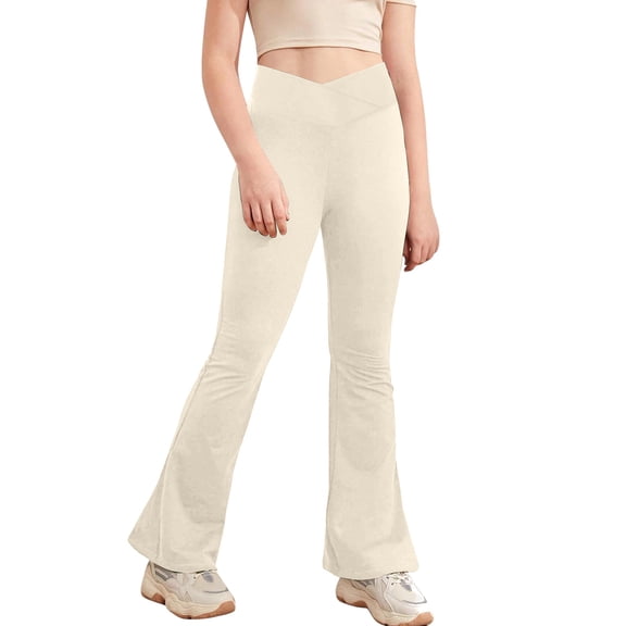 Toddler SweatpantDrawstring Jogger Sweatpants with Pockets Girls Solid Pants Beige Pants Boys Youth Athletic Pants 9-10 Years