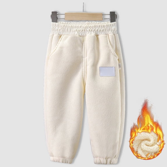 Toddler Sweatpants Boys 3T Pants Kids Boys Girls Toddler Pull-On Fleece Sweatpants Toddlers Active Jogger Pants Basic Track Pants for Child Beige 5-6 Years