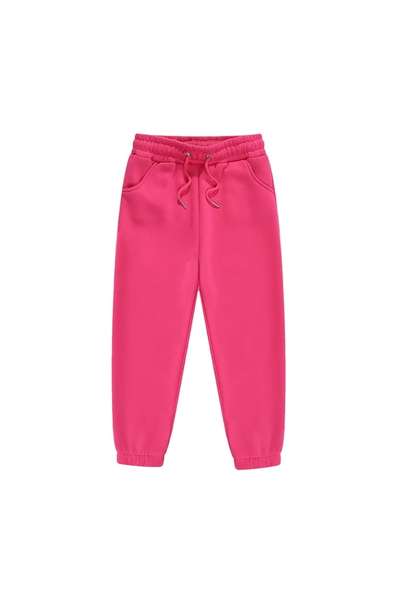 Toddler Sweatpants Drawstring Jogger Sweatpants with Pockets Girls Solid Pants Red Pants Boys Spring Fall Leggings Size 6-7 Years