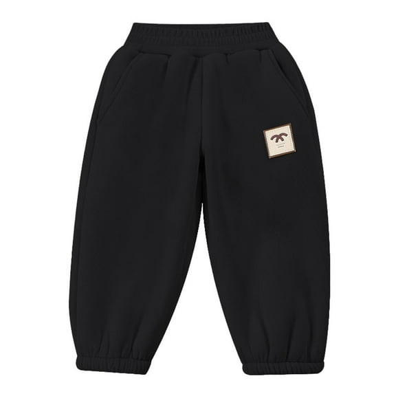 Toddler Sweatpants Toddler Sweat Pants Kids Boys Girls Toddler Fleece Sweatpants Casual Pull On Jogger Sweatpants with Pockets Drawstring for Girls Black 12-18 Months