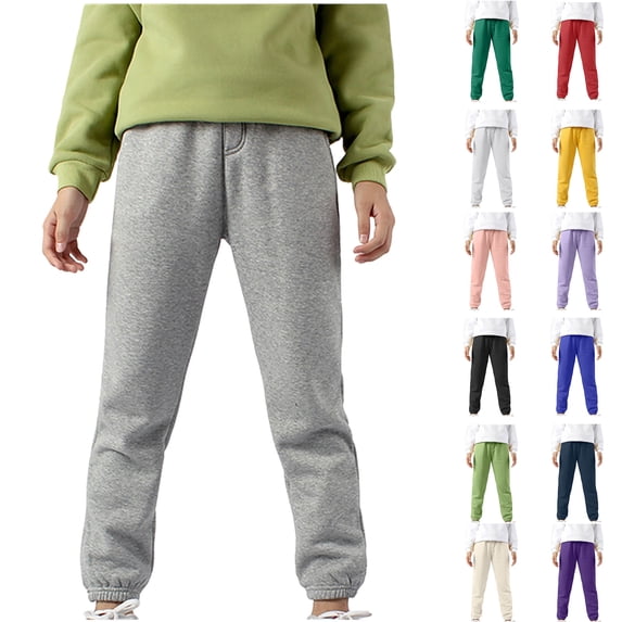 Toddler Boys Sweatpants Sports Pants with Pockets Solid Casual Drawstring Joggers